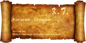 Kersner Tivadar névjegykártya